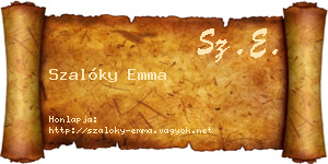 Szalóky Emma névjegykártya